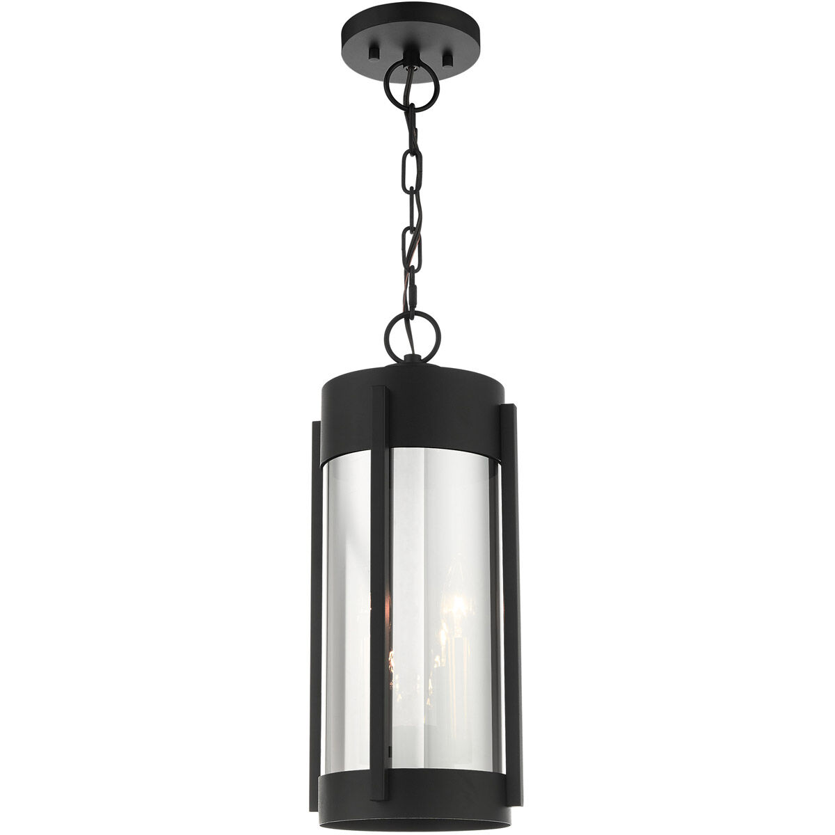 Sheridan 2 Light 7.5 inch Black with Brushed Nickel Candles Outdoor Pendant Lantern