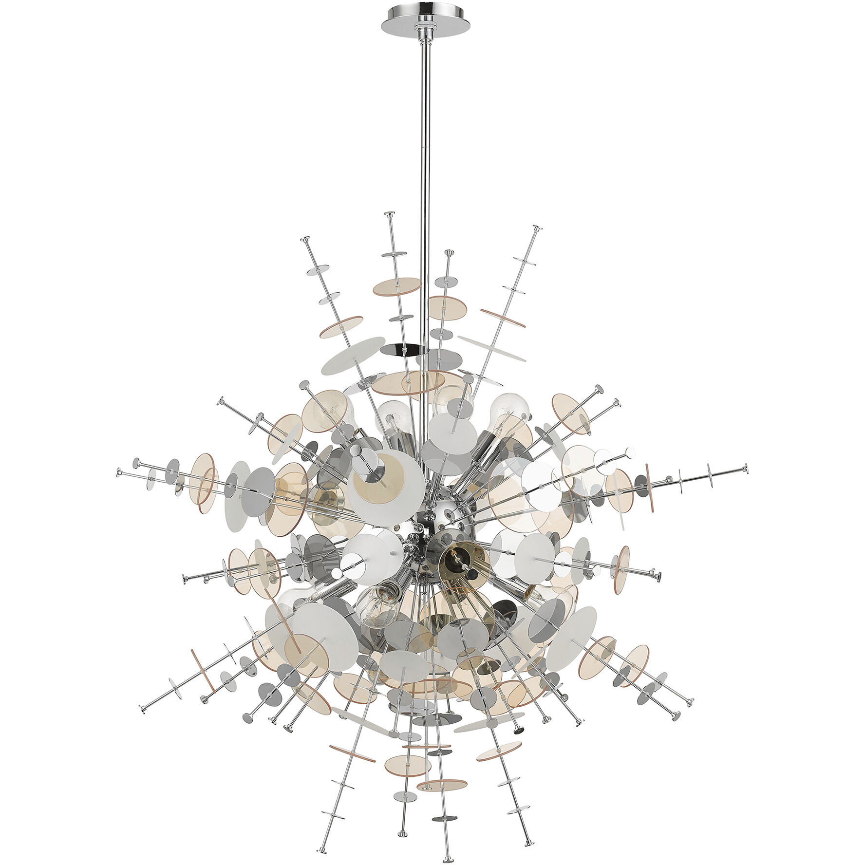 Circulo 8 Light 37 inch Polished Chrome Large Pendant Chandelier Ceiling Light
