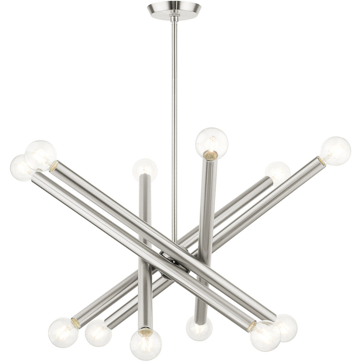 Stafford 12 Light 35 inch Brushed Nickel Chandelier Ceiling Light