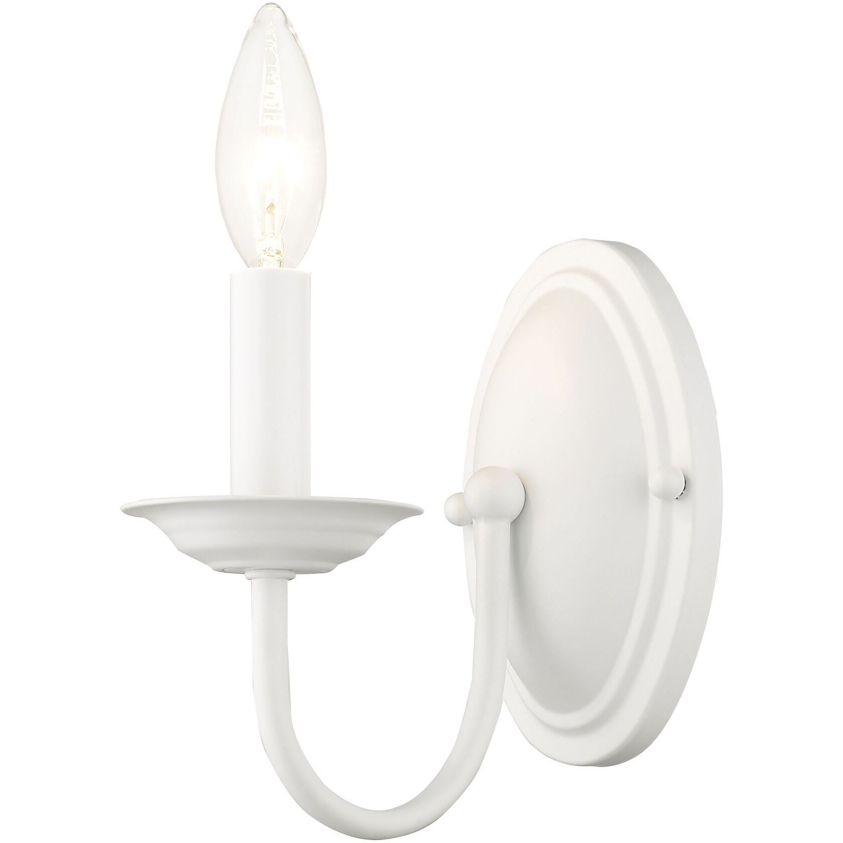 Home Basics 1 Light 4 inch White Wall Sconce Wall Light