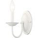 Home Basics 1 Light 4 inch White Wall Sconce Wall Light