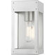 Barrett 1 Light 10 inch Painted Satin Nickel with Brushed Nickel Candle Outdoor Wall Lantern