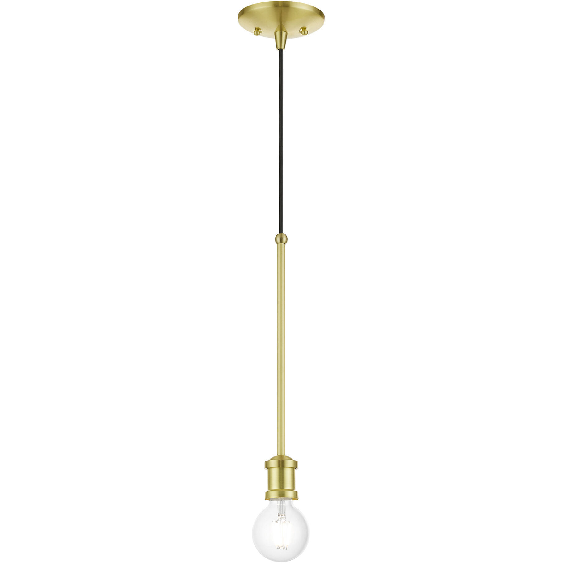 Lansdale 1 Light 5 inch Satin Brass Single Pendant Ceiling Light, Single