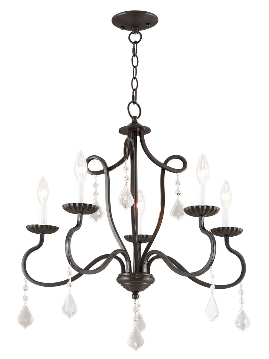 Callisto 5 Light 24 inch English Bronze Chandelier Ceiling Light