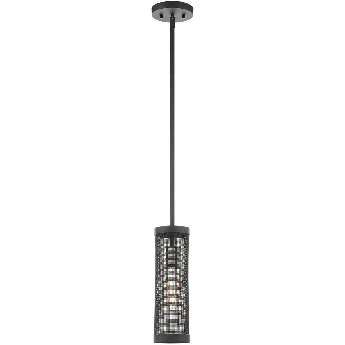 Industro 1 Light 5 inch Black with Brushed Nickel Accents Pendant Ceiling Light