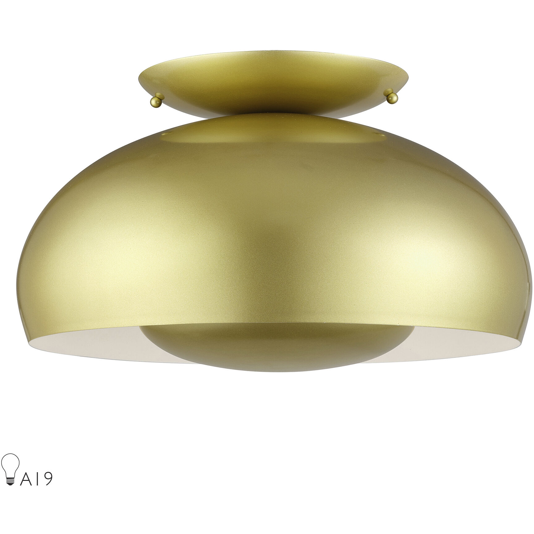 Domma 3 Light 17 inch Soft Gold Semi Flush Mount Ceiling Light, Large