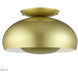 Domma 3 Light 17 inch Soft Gold Semi Flush Mount Ceiling Light, Large