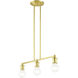 Lansdale 3 Light 24 inch Satin Brass Linear Chandelier Ceiling Light