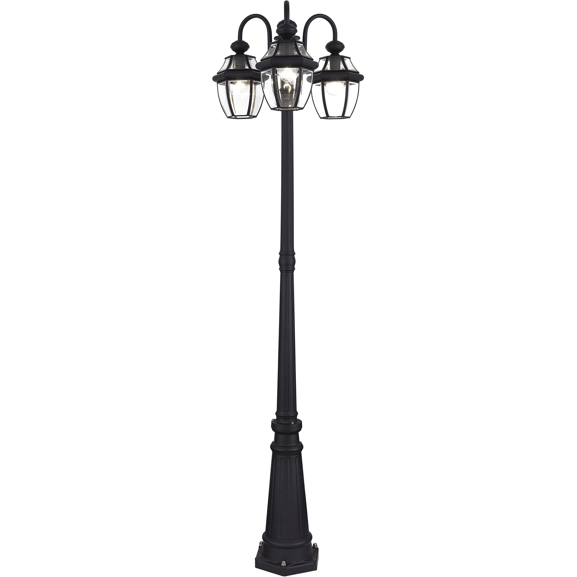 Monterey 3 Light 80.13 inch Black Outdoor 3 Head Post Light