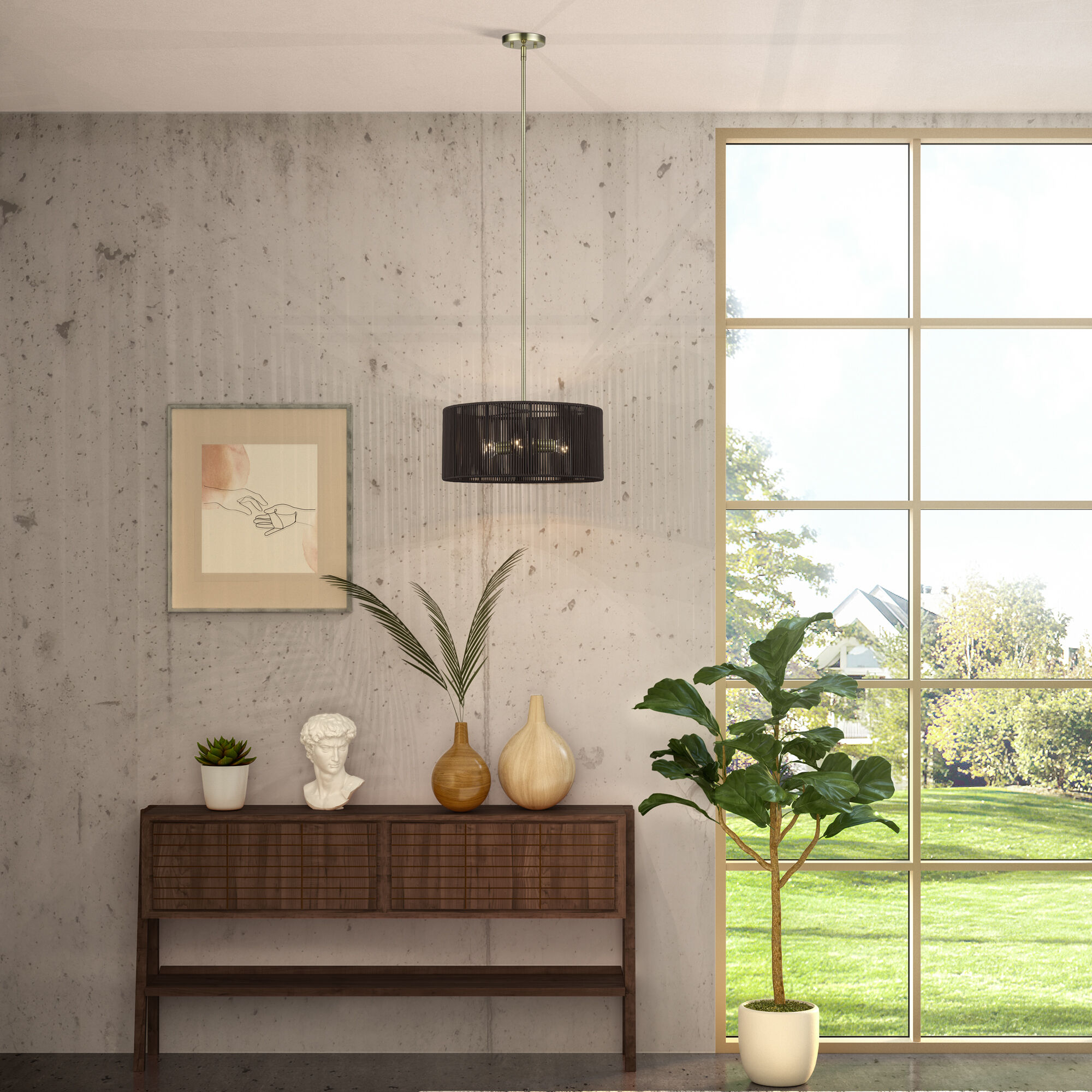 Acordia 3 Light 18 inch Antique Brass Pendant Chandelier Ceiling Light