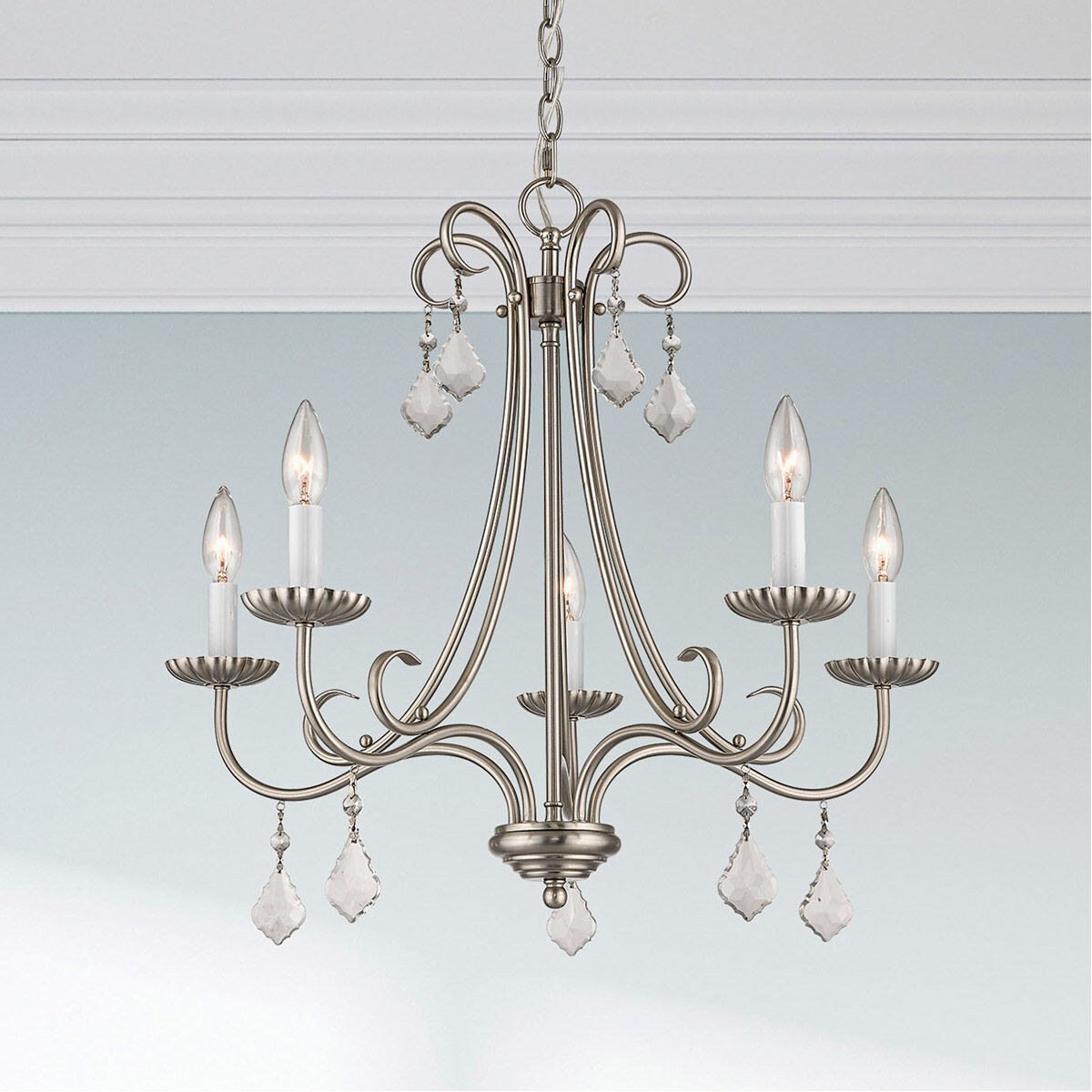 Daphne 5 Light 25 inch Brushed Nickel Chandelier Ceiling Light