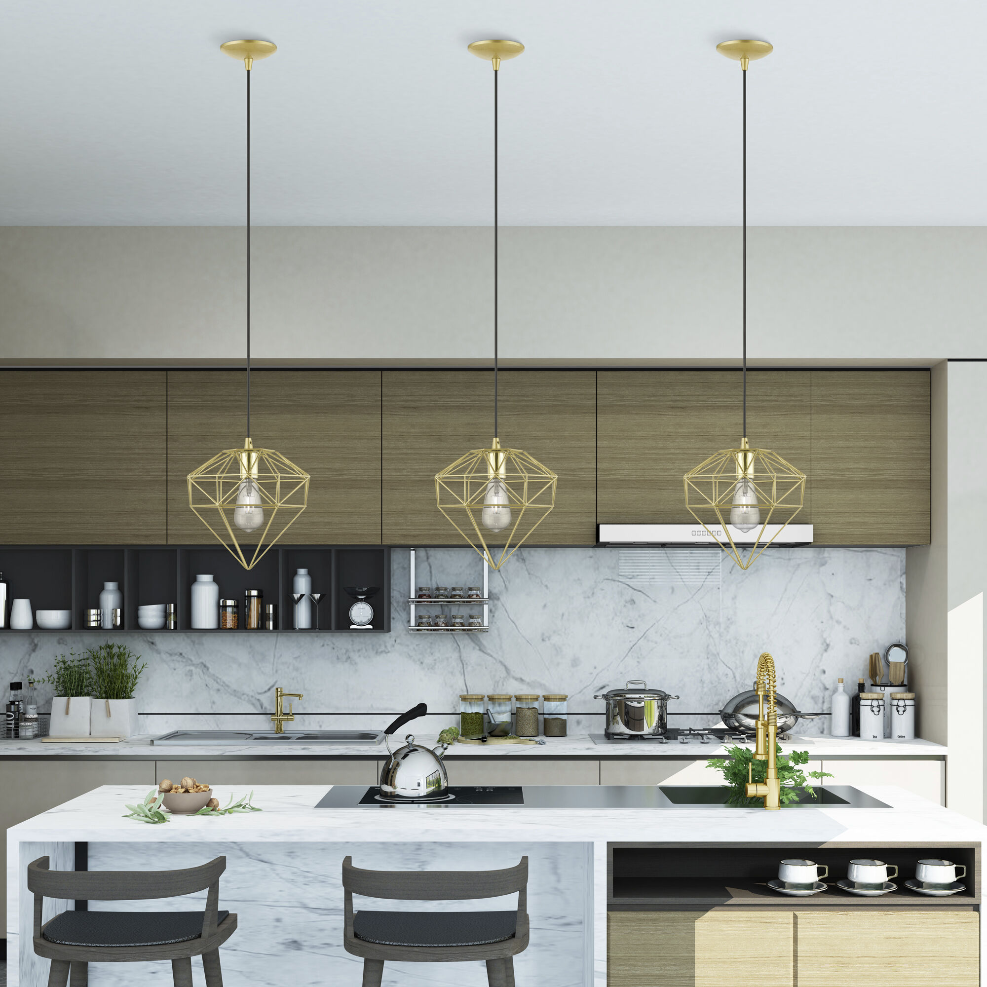 Knox 1 Light 11 inch Soft Gold with Polished Brass Accents Pendant Ceiling Light