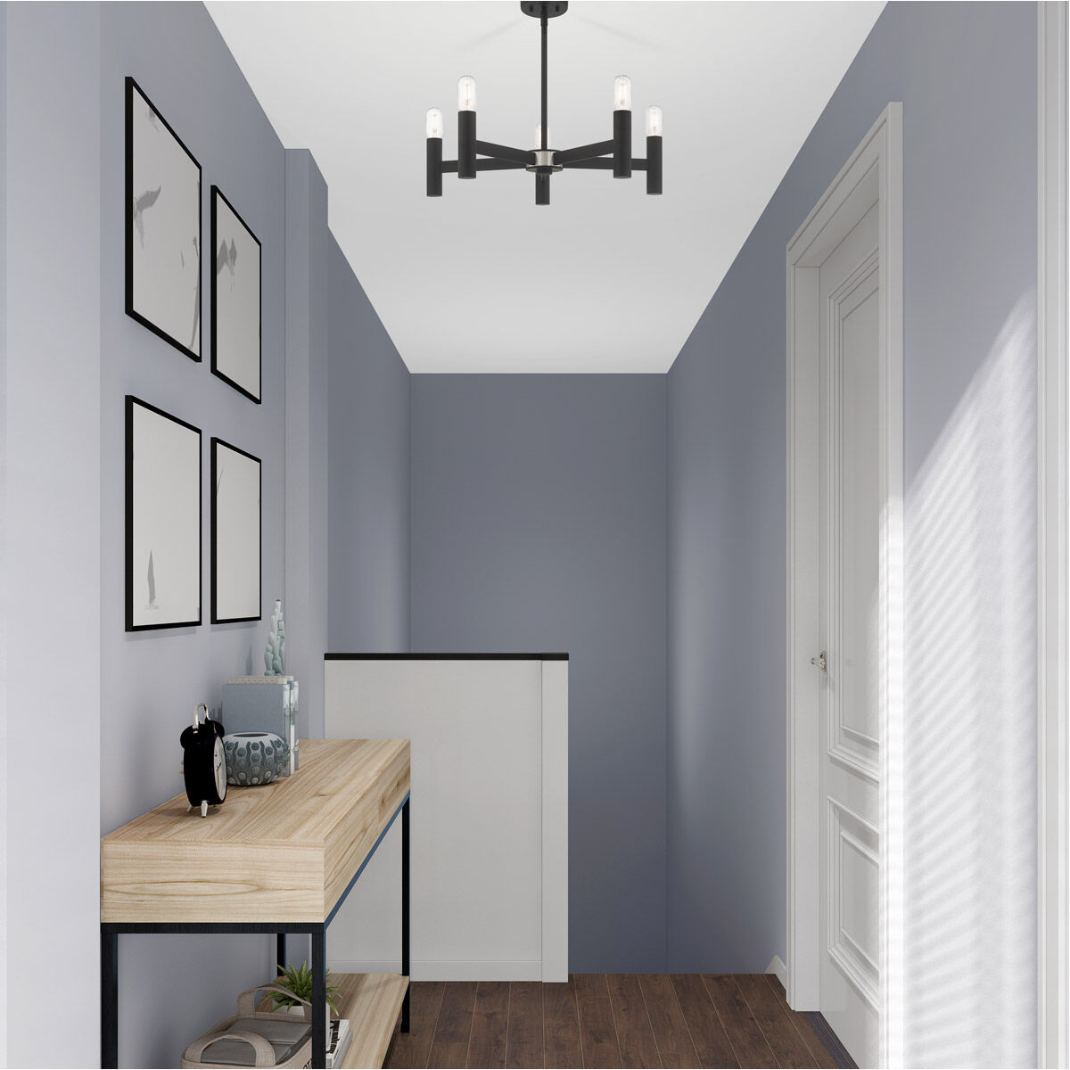 Copenhagen 5 Light 25 inch Black Chandelier Ceiling Light