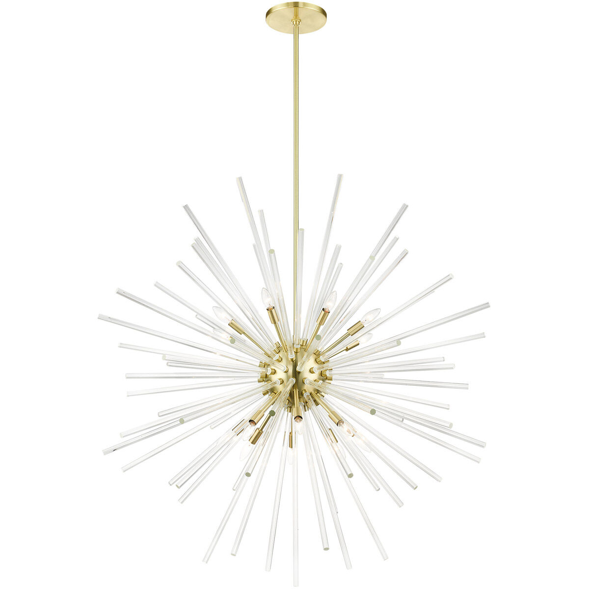 Utopia 16 Light 50 inch Satin Brass Foyer Pendant Chandelier Ceiling Light