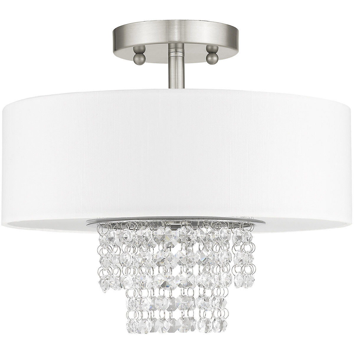 Carlisle 2 Light 13 inch Brushed Nickel Semi-Flush Mount Ceiling Light