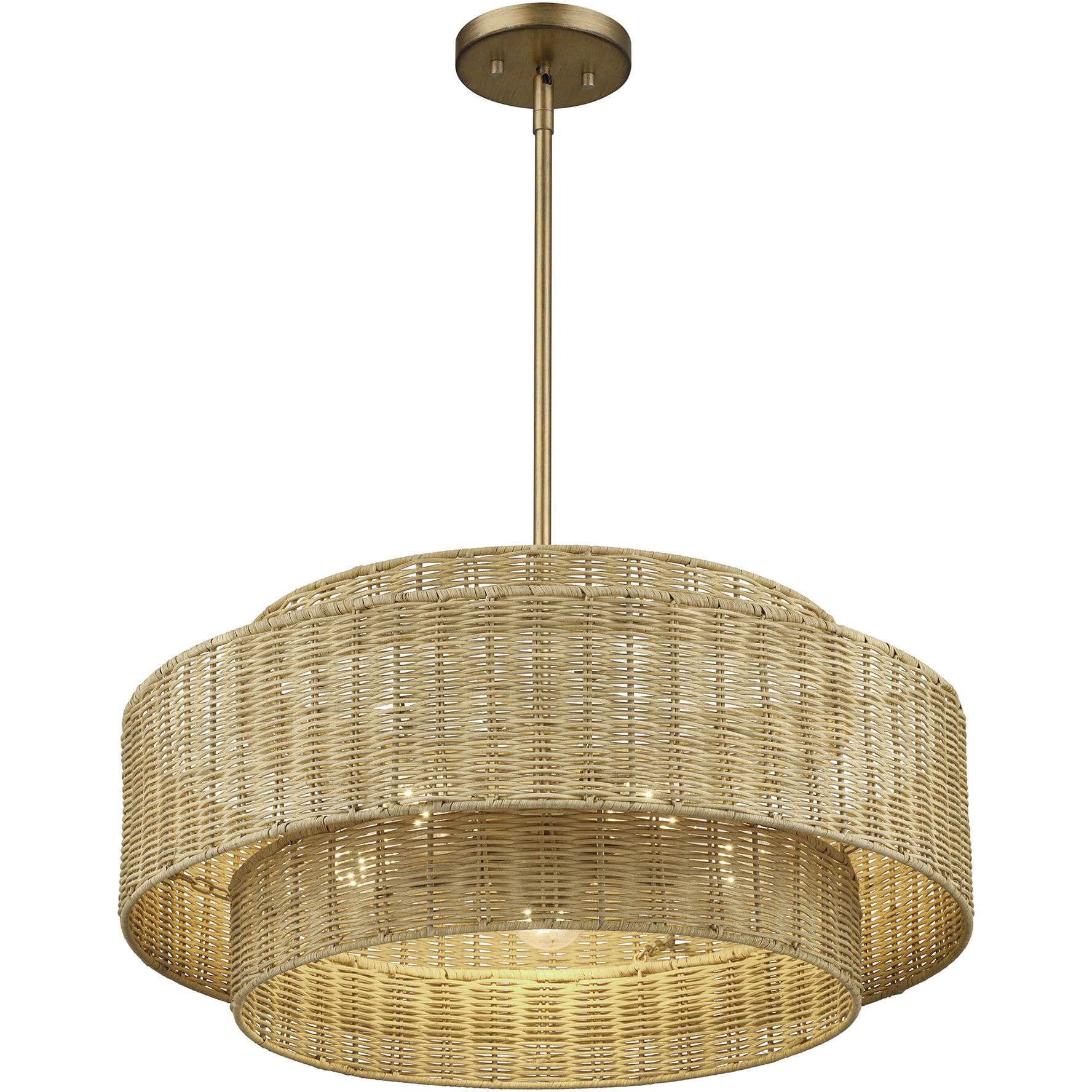 Weavington 5 Light 23 inch Antique Gold Leaf Pendant Chandelier Ceiling Light