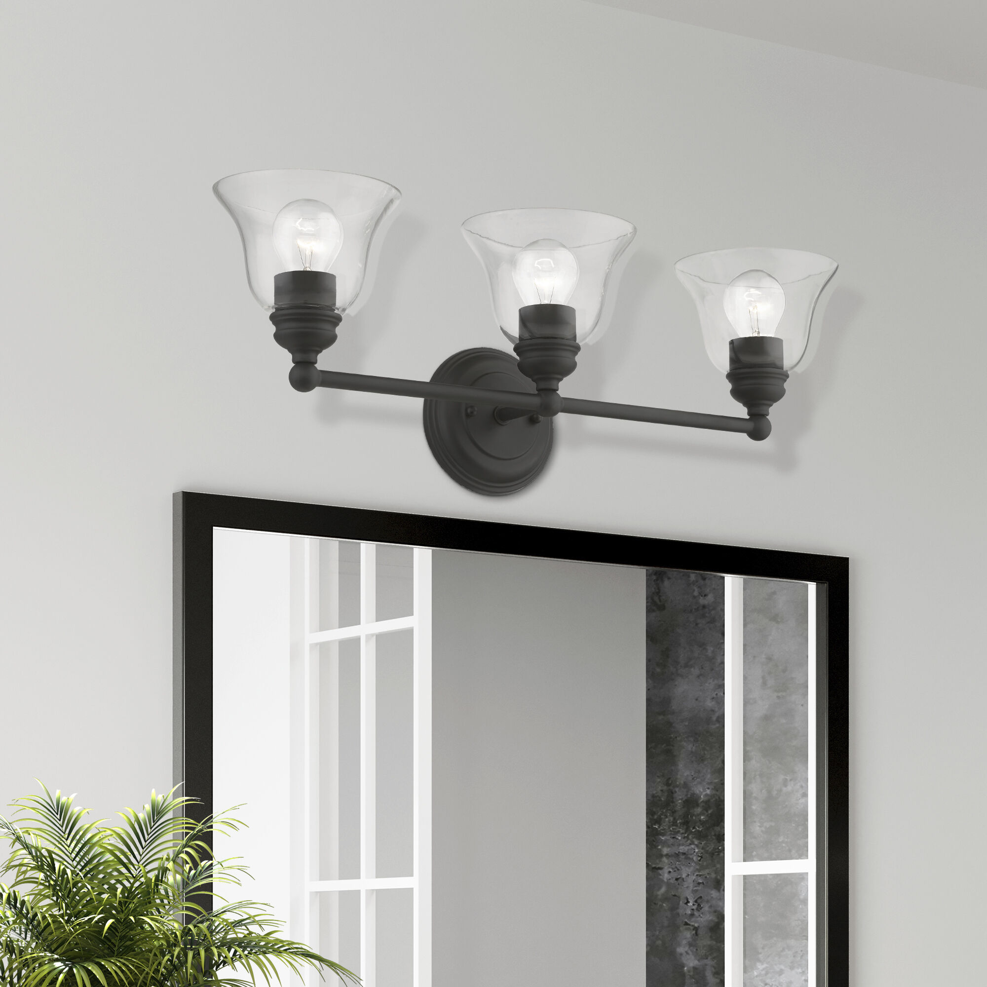 Moreland 3 Light 24 inch Black Vanity Sconce Wall Light