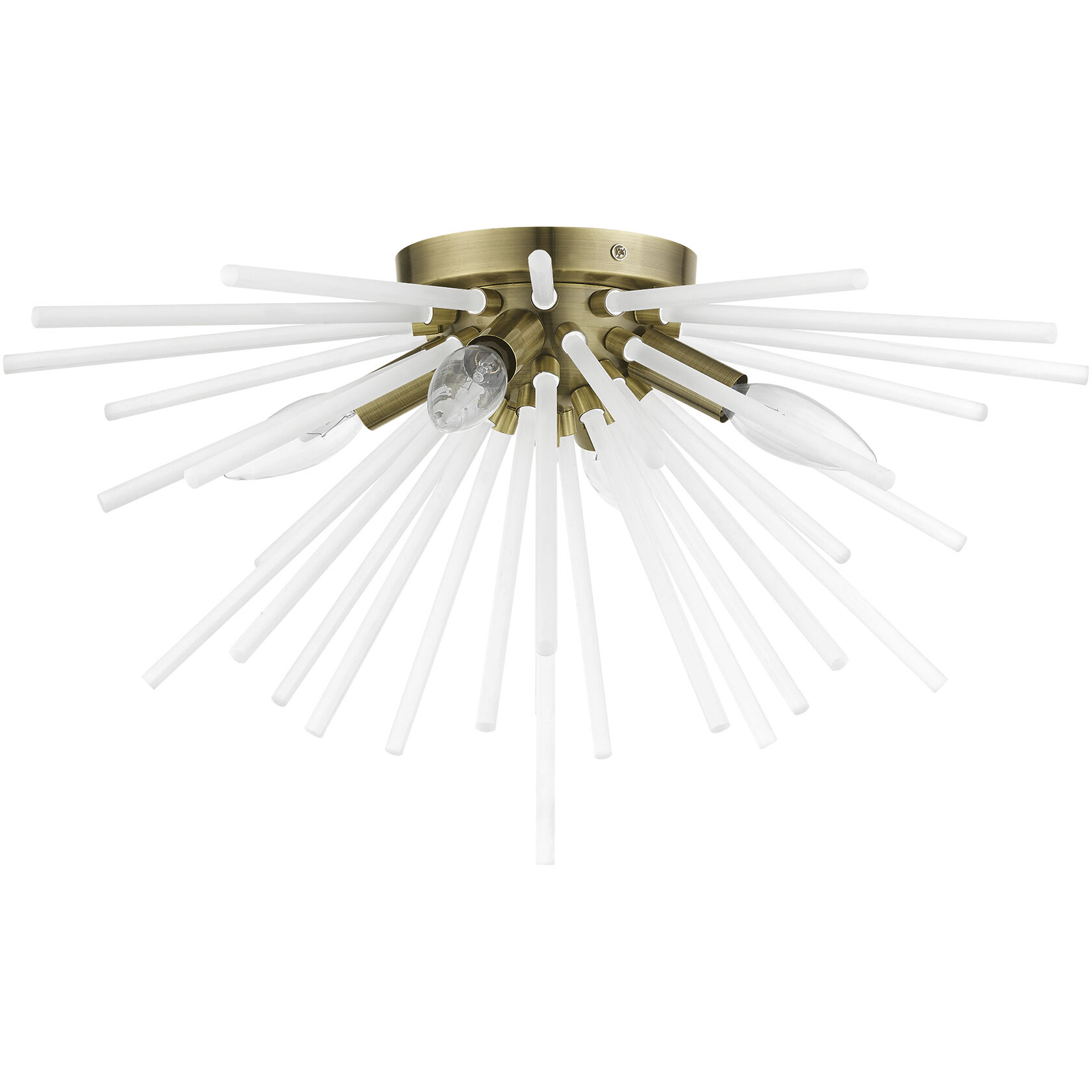 Uptown 4 Light 20 inch Antique Brass Flush Mount Ceiling Light