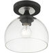 Glendon 1 Light 8.25 inch Black with Brushed Nickel Finish Accents Semi-Flush Ceiling Light in Black with Brushed Nickel Accent