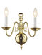 Williamsburgh 2 Light 13 inch Polished Brass Wall Sconce Wall Light