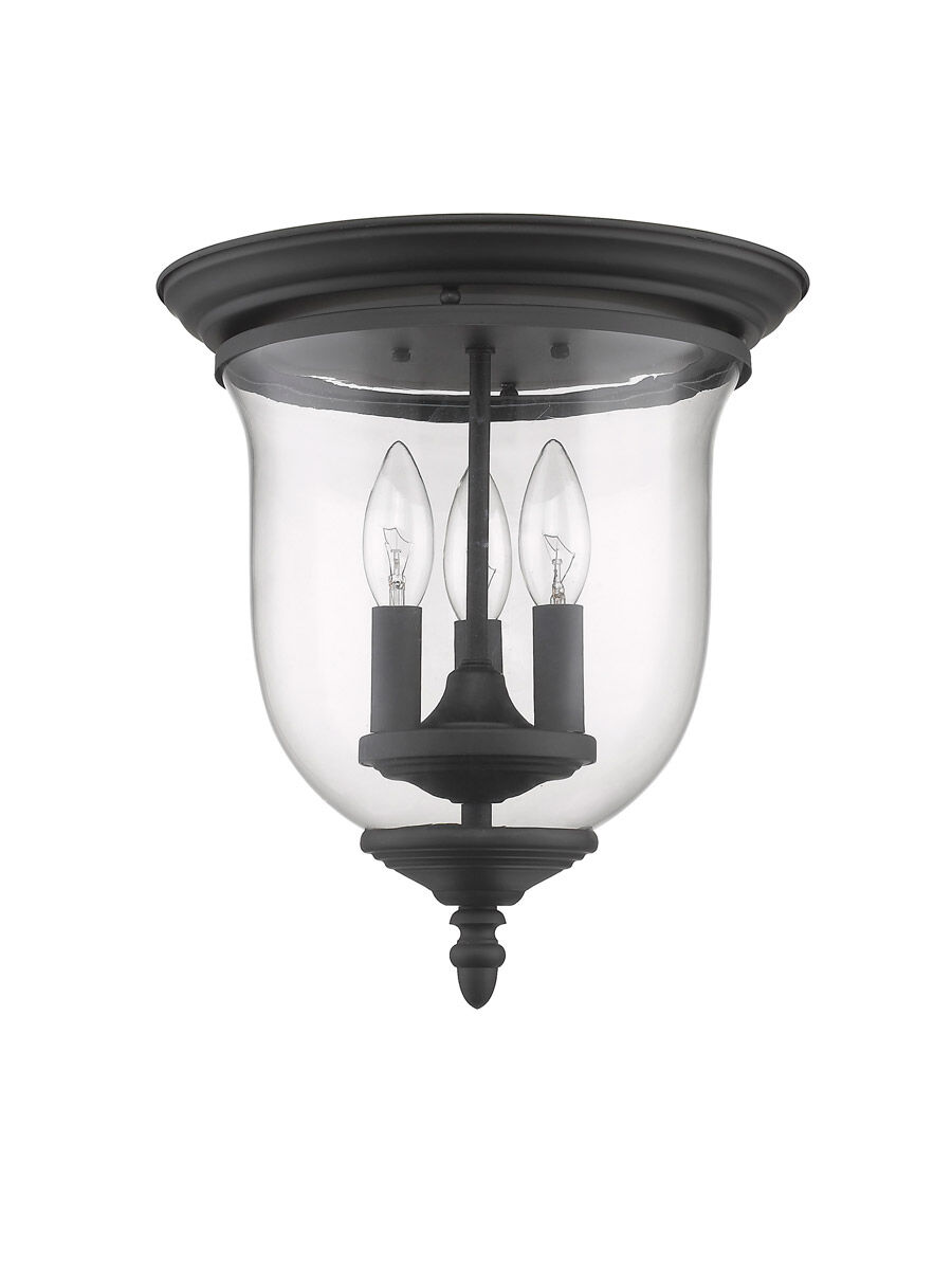 Legacy 3 Light 12 inch Black Flush Mount Ceiling Light