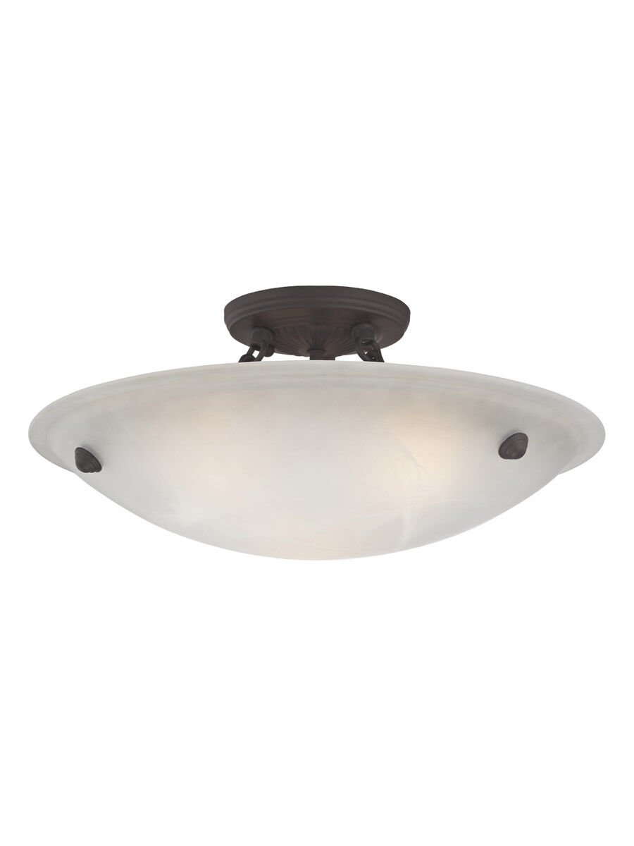 Oasis 3 Light 16 inch Bronze Semi-Flush Mount Ceiling Light