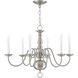 Williamsburgh 6 Light 24 inch Brushed Nickel Chandelier Ceiling Light