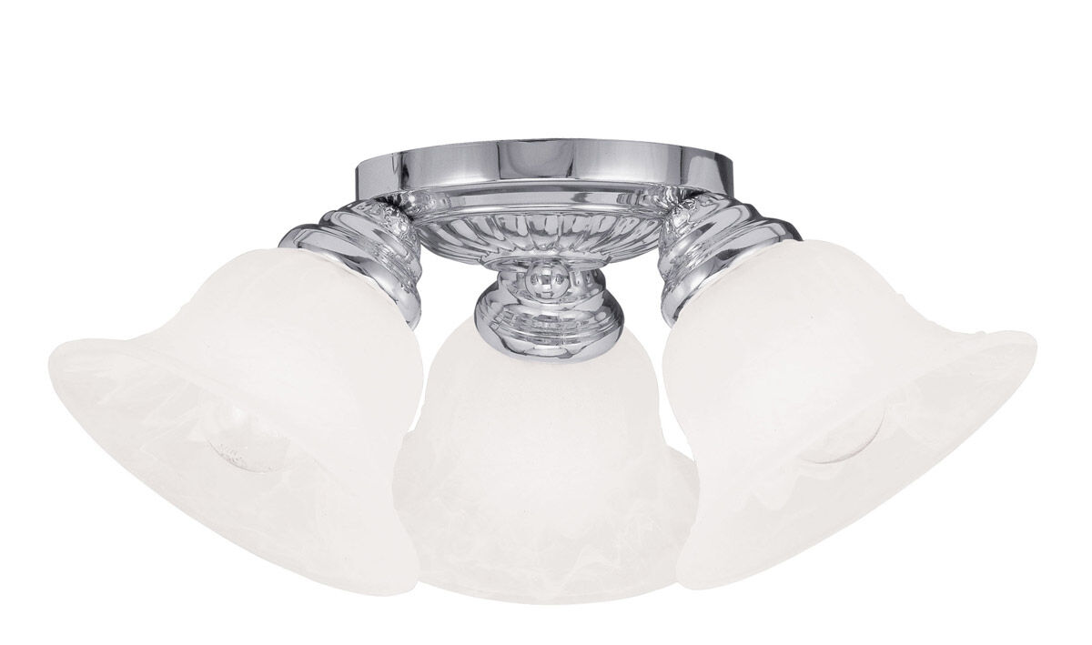 Edgemont 3 Light 15 inch Polished Chrome Semi-Flush Mount Ceiling Light