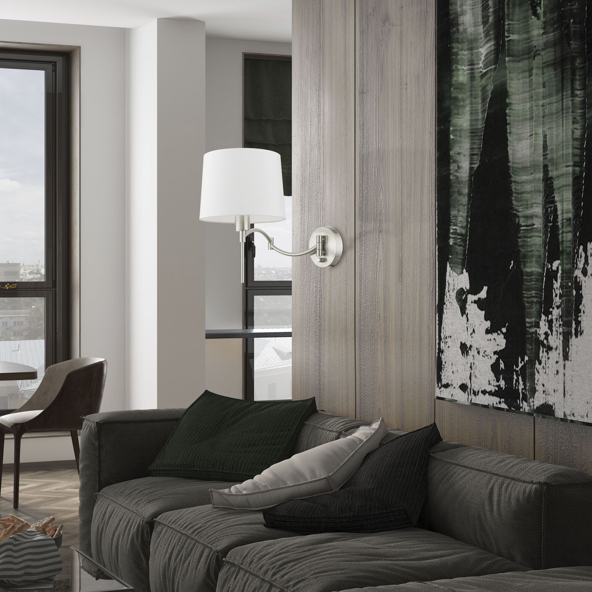 Allison 10 inch 60.00 watt Brushed Nickel Swing Arm Wall Lamp Wall Light