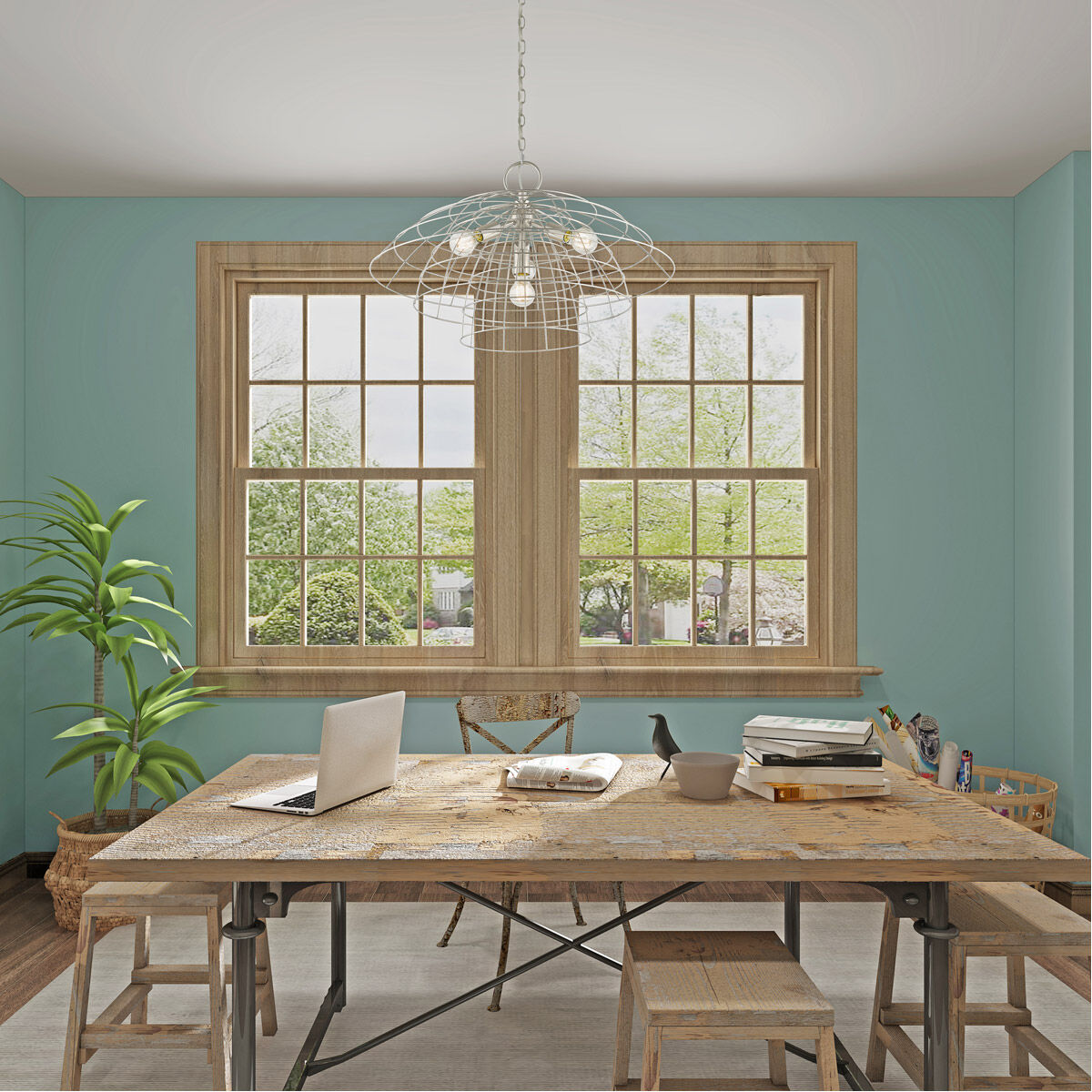 Brooklyn 4 Light 28 inch Brushed Nickel Chandelier Ceiling Light