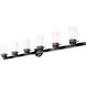 Manhattan 6 Light 48 inch Polished Black Chrome Vanity Sconce Wall Light