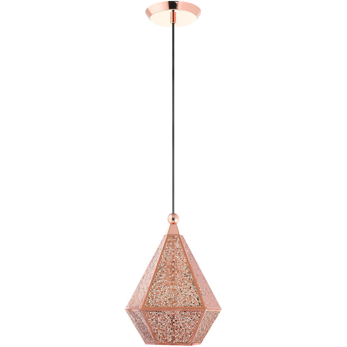 Aberdeen 1 Light 10 inch Rose Gold Pendant Ceiling Light