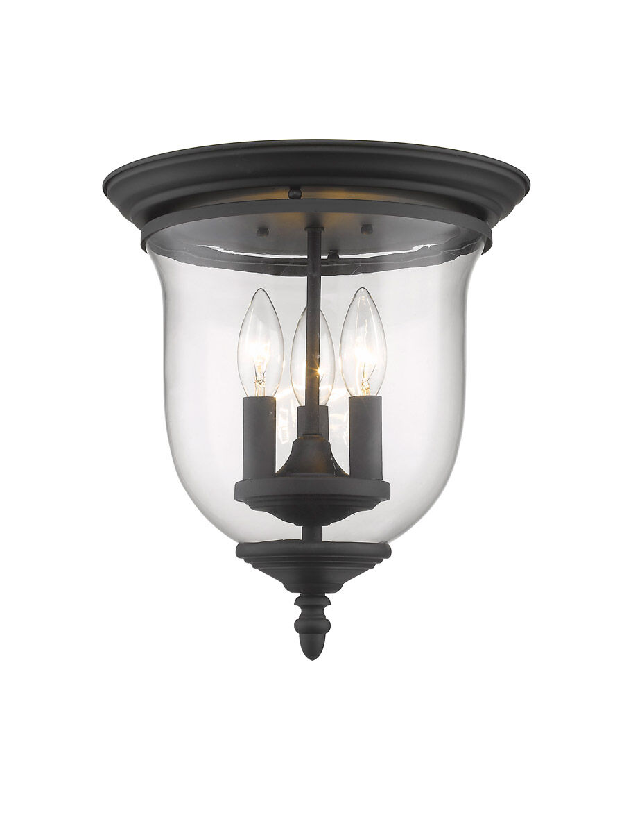 Legacy 3 Light 12 inch Black Flush Mount Ceiling Light