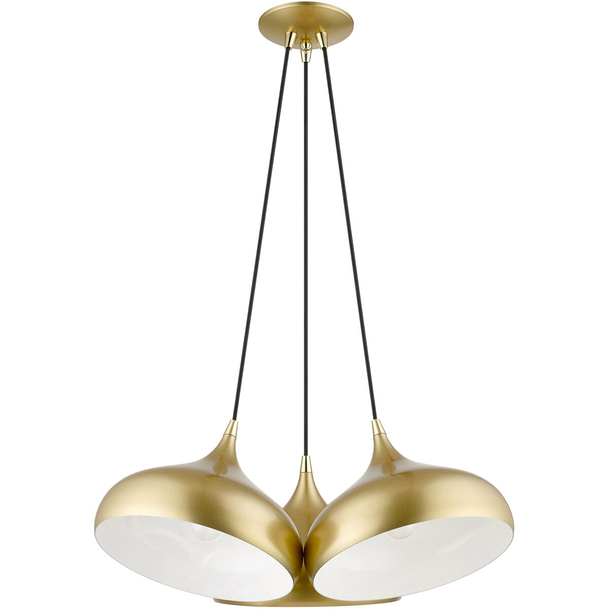 Amador 3 Light 25 inch Soft Gold with Polished Brass Accents Cluster Pendant Ceiling Light