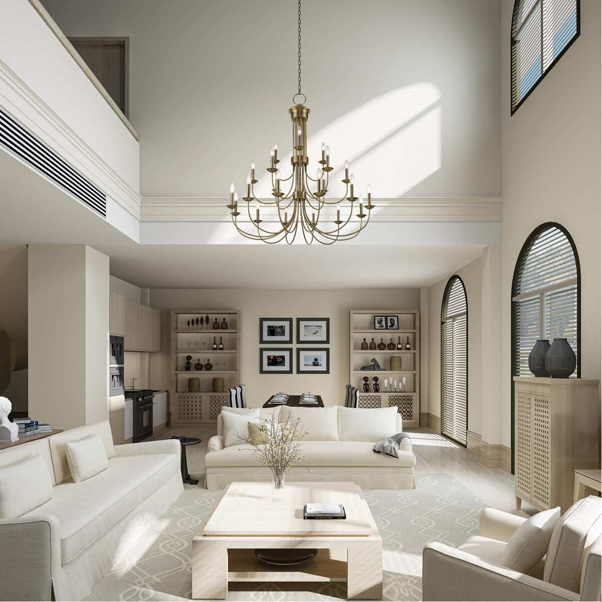 Estate 21 Light 42 inch Antique Brass Foyer Chandelier Ceiling Light