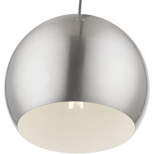 Stockton 1 Light 12 inch Brushed Nickel with Polished Chrome Accents Pendant Ceiling Light, Globe