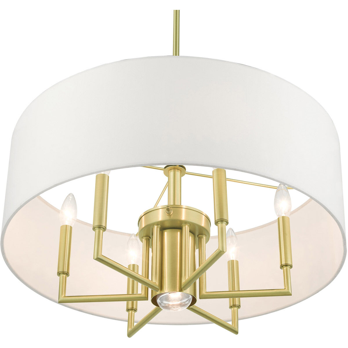 Meridian 7 Light 24 inch Satin Brass Pendant Chandelier Ceiling Light