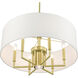 Meridian 7 Light 24 inch Satin Brass Pendant Chandelier Ceiling Light