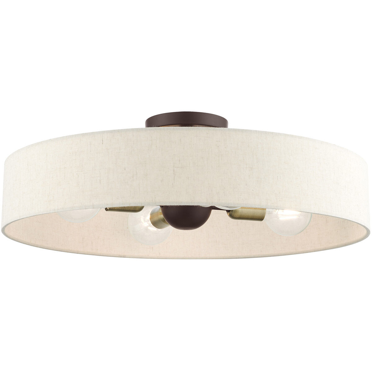 Venlo 4 Light 22 inch Bronze with Antique Brass Accents Semi Flush Ceiling Light 