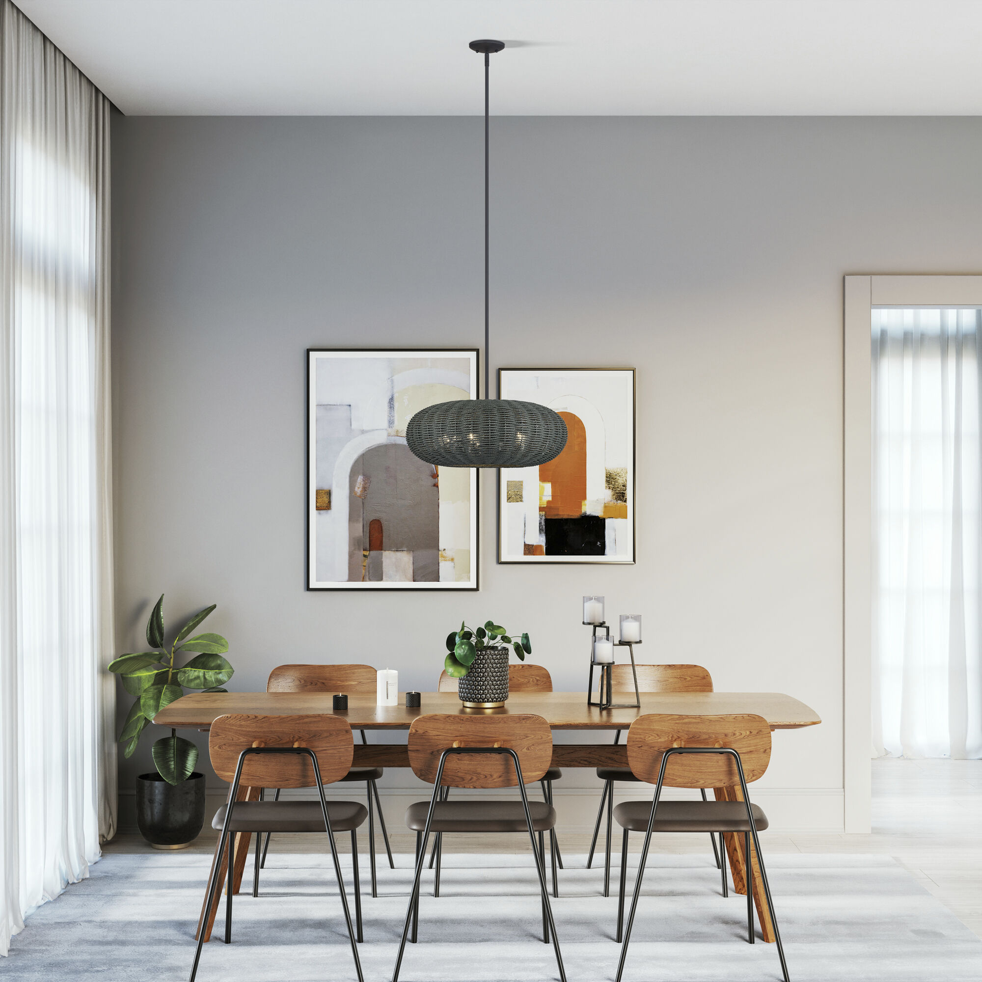 Deluna 5 Light 22 inch Black Pendant Chandelier Ceiling Light