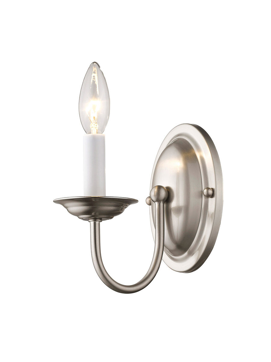 Home Basics 1 Light 4 inch Brushed Nickel Wall Sconce Wall Light
