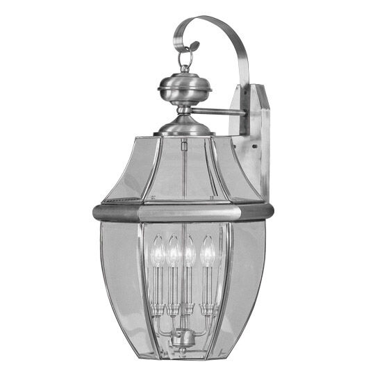 Monterey 4 Light 30 inch Brushed Nickel Outdoor Wall Lantern