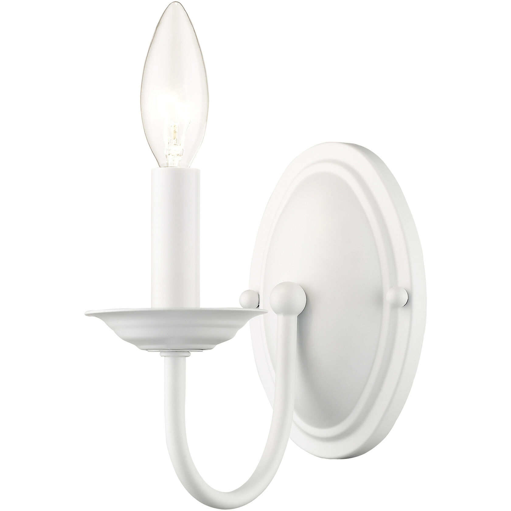 Home Basics 1 Light 4 inch White Wall Sconce Wall Light