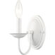 Home Basics 1 Light 4 inch White Wall Sconce Wall Light