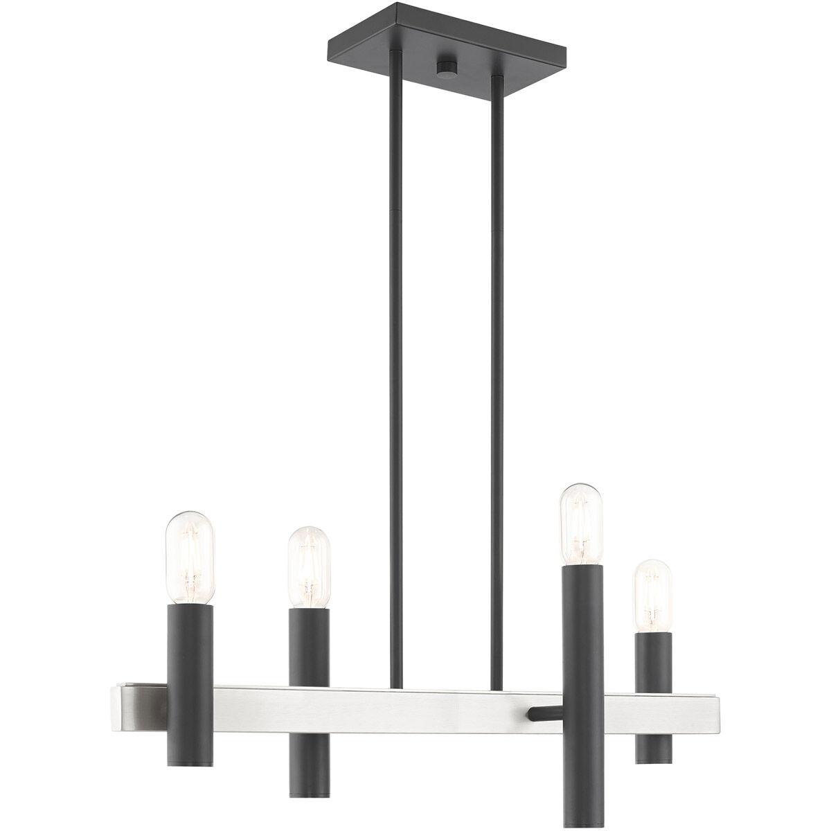 Helsinki 4 Light 8 inch Scandinavian Gray with Brushed Nickel Accents Chandelier Ceiling Light