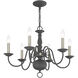 Williamsburgh 6 Light 24 inch Scandinavian Gray Chandelier Ceiling Light