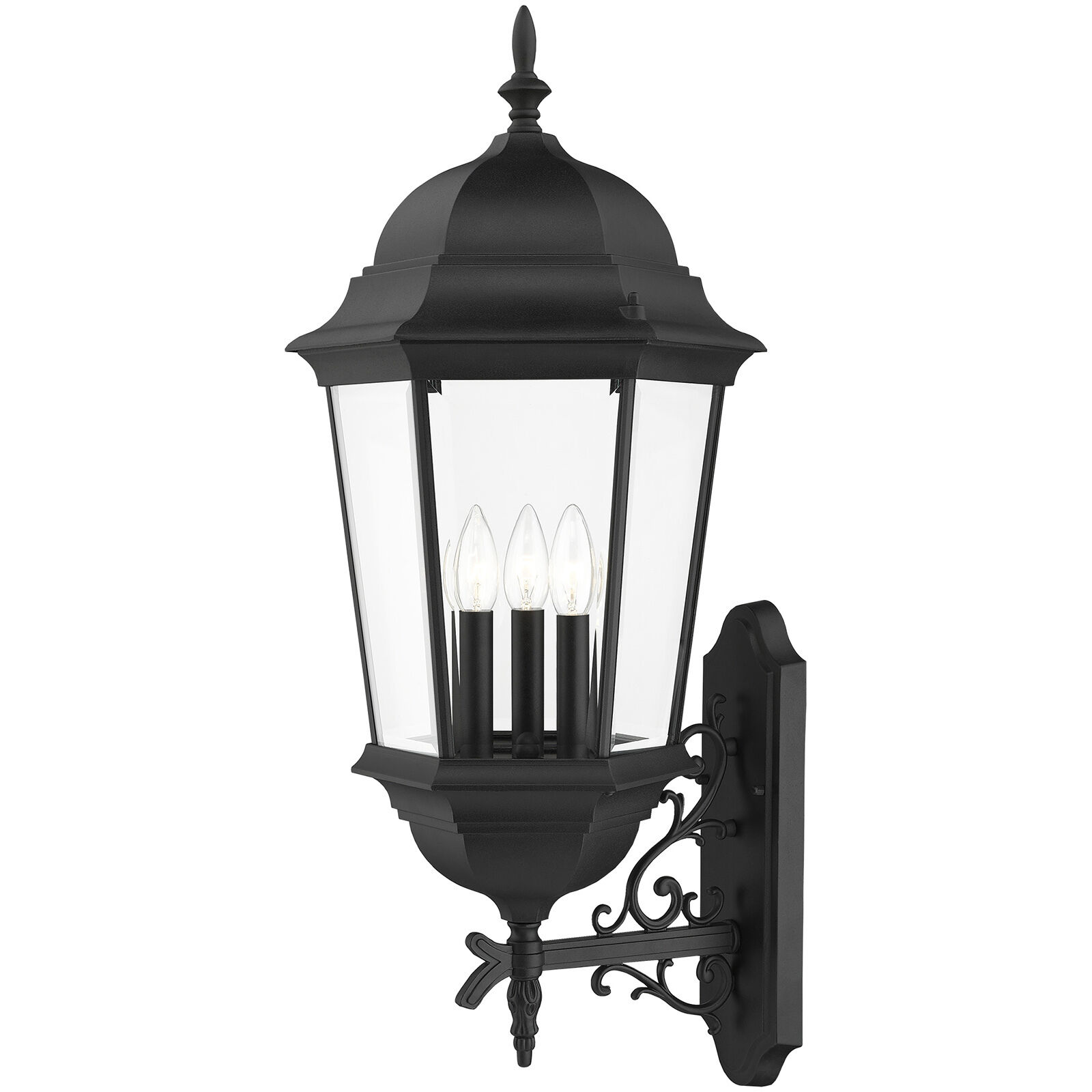 Hamilton 3 Light 29 inch Textured Black Outdoor  Wall Lantern