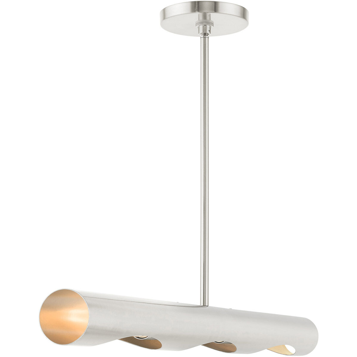 Novato 3 Light 42 inch Brushed Nickel Linear Chandelier Ceiling Light