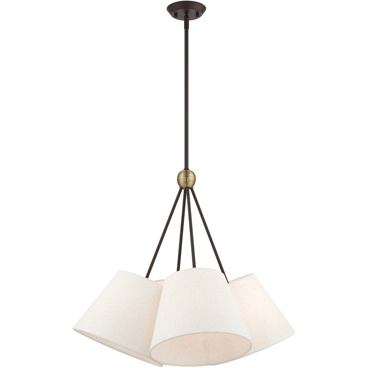 Prato 4 Light 25 inch Bronze with Antique Brass Accents Chandelier Ceiling Light
