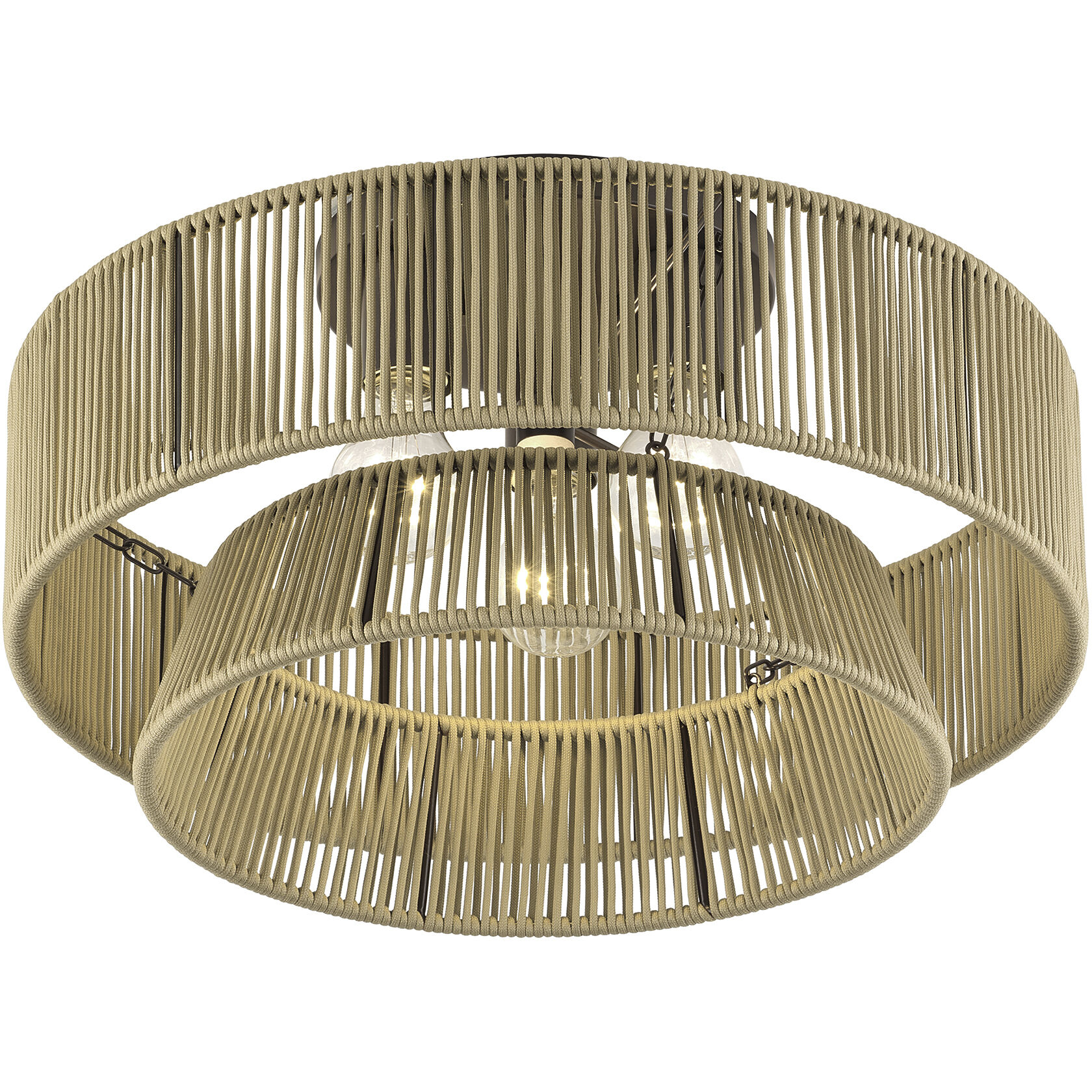 Florell 3 Light 18 inch English Bronze Semi Flush Mount Ceiling Light, Large